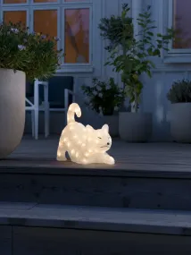 Liggende Katt I Akryl Klar Fra Konstsmide - Sjarmerende og leken – denne liggende katten i akryl sprer varme med sine 48 varmhvite LED-lys.