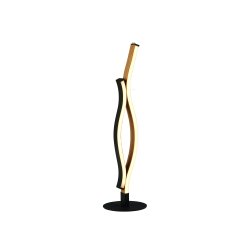 Bloom 48cm Sand svart bordlampe Fra Searchlight - Med sine integrerte LED-lys skaper lampen en varm og innbydende glød, mens de sorte og gulllinjene gir et sofistikert preg.