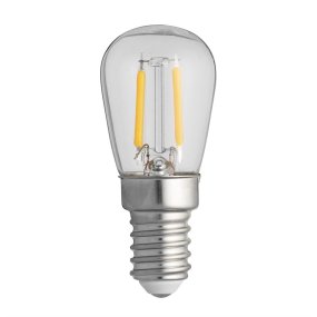 E14 Pærepære 0,8W 2200K dimbar Gjennomsiktig Fra Unison - Denne Päron LED-lampen med en klar E14-sokkel har en effekt på; 0,8W og en fargetemperatur på 2200K.