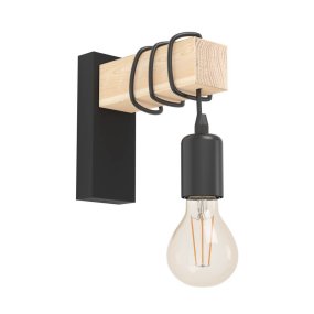 Townshend Svart vegglampe Fra Eglo - Lampens enkle, men sjarmerende design passer like godt i moderne som i landlige omgivelser og gir en varm og innbydende atmosfære.