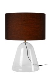Campana 52cm Gjennomsiktig bordlampe Fra Lucide - Den avsmalnende glassbasen og den runde lampeskjermen tilfører stilen eleganse og ynde, og gjør Campana til det perfekte tillegget til ethvert interiør.