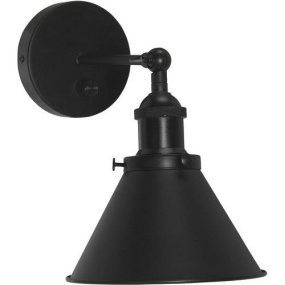 Anton 27cm Svart leselampe Fra PR Home - Anton er en klassisk vegglampe laget utelukkende av metall med svart finish, nå i en oppgradert versjon med innebygd dimmer.