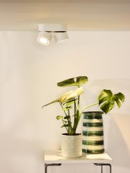 Yumiko 2 Hvit spotlight Fra Lucide - Unike produktegenskaper:Med integrert dimbar LED-lyskildeUtstyrt med varmhvitt lys (2700K)Lett å koble til en dimmer (ekskl.