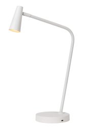 Stirling 47cm Hvit skrivebordslampe Fra Lucide - I tillegg til å gi mye lys, kan du enkelt justere lysstyrken med 3-trinns berøringsdimmer på lampen, s&aring; at lyset passer ditt humør og dine aktiviteter.