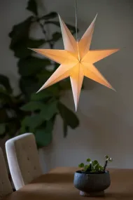 Papirstjerne Ø78 Hvit Fra Konstsmide - Vakre papirstjerner i hvit klassisk farge, 60 cm i diameter &ndash; en stilig juledekorasjon med et rustikk preg.