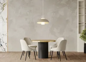 Lowe Ø38 Sand Taklampe Fra Globo Lighting - Den runda sk&auml;rmen i matt sandf&auml;rgad metall ger ett elegant och tidl&ouml;st uttryck, medan den cylinderformade sk&auml;rmen i opalglas sprider ett mjukt och behagligt ljus.