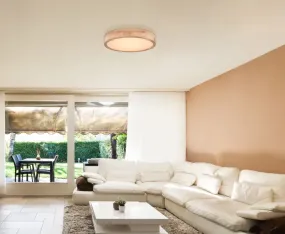 Rainer Ø40 Natur plafond Fra Globo Lighting - Lampan har &auml;ven en f&auml;rgv&auml;xlingsfunktion med m&ouml;jlighet att fixera en vald f&auml;rg, vilket g&ouml;r den b&aring;de flexibel och funktionell.