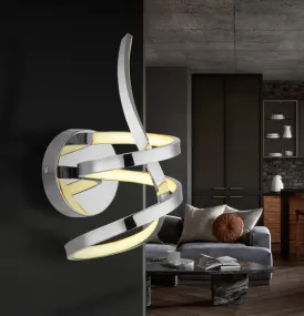 Iduna Ø35 Krom vegglampe Fra Globo Lighting - Iduna &auml;r en v&auml;gglampa som imponerar med sin unika design, d&auml;r den eleganta b&ouml;jda formen och den stilfulla knuten i mitten skapar en modern estetik.