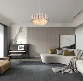 Orgina Ø60 Røykfarget krystall Fra Globo Lighting - Takkronan Orgina tillf&ouml;r rummet en lyxig k&auml;nsla med gnistrande kristaller och r&ouml;kf&auml;rgade glasstavar.