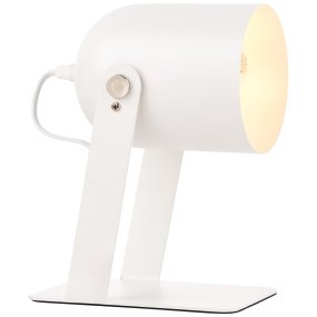 Yan 24cm Hvit bordlampe Fra Brilliant - Den er utstyrt med en praktisk effektbryter p&aring; ledningen, og kabelen er ca.