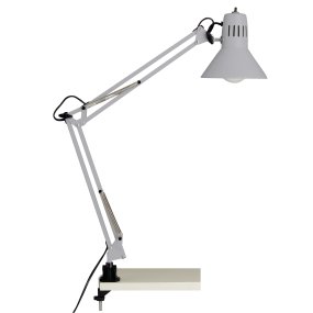 Hobby 70cm Titanium skrivebordslampe Fra Brilliant - Lampen har en praktisk trykknapp for enkel av- og påkobling, og leveres med en 1,6 meter lang strømkabel.