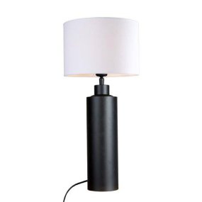 Solo 65cm Svart og hvitt bordlampe Fra PR Home - Solo lampefot i matt svart kombineres med en sylindrisk hvit lampeskjerm for et stilig og moderne uttrykk.