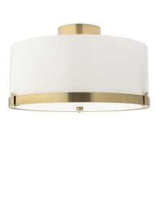 Marcel Ø40 Hvit/messing Fra By Rydéns - Marcel er en elegant taklampe, designet av Mia Lagerman, og gir et jevnt og fint lys som sprer en behagelig atmosf&aelig;re i rommet.