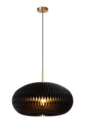 Armoni Ø52 Svart Taklampe Fra Lucide - Bare koble denne stilige taklampen til en dimmer for å justere lysstyrken og skape den perfekte stemningen for enhver anledning.