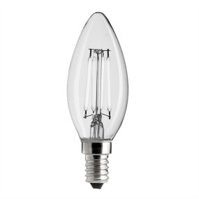 LED E14 Kronelyspære 4W 2700K dimbar Gjennomsiktig Fra Unison - 