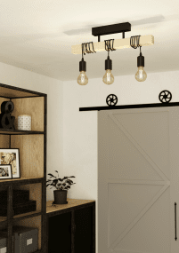 Townshend 55cm Tre Fra Eglo - Townshend taklampe kombinerer metall og tre i et rustikt og moderne design.