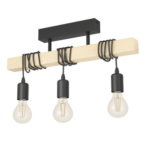 Townshend 55cm Tre Fra Eglo - Townshend taklampe kombinerer metall og tre i et rustikt og moderne design.