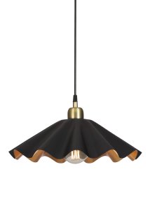 Aira Ø50 Svart Fra PR Home - Aira taklampe i matt sort finish med messingfarget innside.