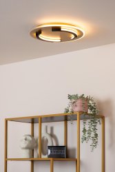 Andreas Ø40 Matt gull/messing plafond Fra Lucide - Andreas har en rund metallstruktur som passer s&oslash;ml&oslash;st inn i alle rom, fra gangen til stuen og til og med soverommet.