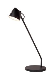 Milne 42cm Svart skrivebordslampe Fra Lucide - Med en elegant, buet lampeskjerm på; en slank ramme gir Milne et dynamisk utseende som er både stilig og funksjonelt.