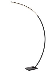 Curve Svart gulvlampe Fra Lucide - Denne buede pendellampen er b&aring;de grasi&oslash;s og sensuell og vil raskt bli et blikkfang i hjemmet ditt.