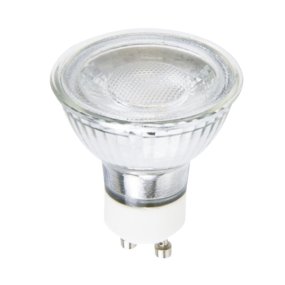 GU10 LED 5W dimbar Fra Unison - Dimbar GU10-lyskilde p&aring; 5 W med 400 lm og 3000 K varmt hvitt lys.