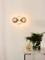 Tycho 22cm Matt gull/messing vegglampe Fra Lucide - For å skape den rette atmosfæren for enhver anledning, koble Tycho til en dimmer.