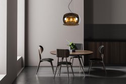 Olivia Ø40 Røykfarget Taklampe Fra Lucide - Din perfekte partner for en intim middag eller stemningsskaperen ved kjøkkenbenken &ndash; alt er mulig.
