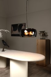 Olivia Ø50 Røykfarget Taklampe Fra Lucide - Din perfekte partner for en intim middag eller stemningsskaperen ved kjøkkenbenken &ndash; alt er mulig.