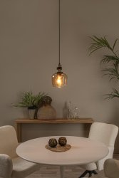 Ilona Ø18 Rav Taklampe Fra Lucide - Ved å koble taklampen til en dimmer kan du skape en magisk og vintage-inspirert atmosfære.