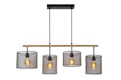 Baskett 107cm Svart Taklampe Fra Lucide - Med fire lyspunkter som er elegant beskyttet, kan du enkelt justere lysstyrken og atmosf&aelig;ren ved &aring; koble lampen til en ekstern dimmer.