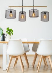 Baskett 107cm Svart Taklampe Fra Lucide - Med fire lyspunkter som er elegant beskyttet, kan du enkelt justere lysstyrken og atmosf&aelig;ren ved &aring; koble lampen til en ekstern dimmer.