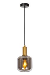 Joanet Ø16 Røykfarget Taklampe Fra Lucide - Glass og messing av høy kvalitet er den perfekte formelen for stilig design, og Joanet-pendellampen har virkelig vært en pioner.