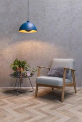Siemon Ø40 Blå Taklampe Fra Lucide - Koble lampen til en dimmer og velg den perfekte høyden for plassen din, opptil 150 centimeter, for å skape den optimale atmosfæren.