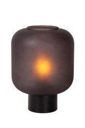 Eloise 27cm Svart bordlampe Fra Lucide - Eloise er laget av røkt glass av høy kvalitet, og gir en atmosfærisk og varm belysning som enkelt kan justeres til dine behov.