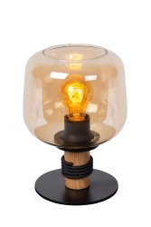 Ilona 25cm Rav bordlampe Fra Lucide - Ilona gjør seg spesielt godt ved et nattbord eller sidebord, hvor den ovale silhuetten sprer et varmt, atmosfærisk lys og tilfører et snev av mystikk.