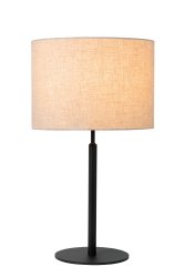 Maya 50cm Krem bordlampe Fra Lucide - Med en høyde på 50 centimeter og en diameter på 26 centimeter er Maya den perfekte gulvlampen ved siden av sofaen eller på; skrivebordet.