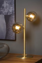 Tycho 43cm Matt gull/messing bordlampe Fra Lucide - Tycho bordlampe skylder blant annet sitt retro-utseende til valget av materialer av høy kvalitet: høykvalitets stål og klart glass gir denne luksuriøse lampen formen.