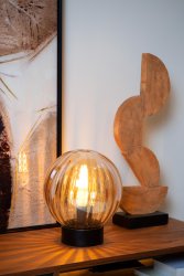 Monsaraz 30cm Rav bordlampe Fra Lucide - Med en diameter på 25 centimeter og en høyde på 29 centimeter passer denne bordlampen perfekt nesten hvor som helst i hjemmet ditt.