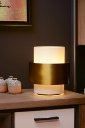 Firmin 24cm Matt gull/messing bordlampe Fra Lucide - Du kan enkelt slå Firmin på og av med strømbryteren på; ledningen.