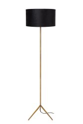 Tondo Matt gull/messing gulvlampe Fra Lucide - S&aring; elegant som en ballerina p&aring; t&aring;, st&aring;r gulvlampen Tondo stolt p&aring; metallfoten.