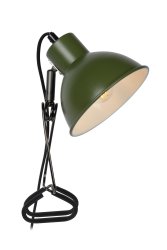 Moys Grønn klemmelampe Fra Lucide - Lampen kan også&aring; kan snus og vippes, noe som gjør at du ikke bare plasserer den rett på; et &ouml;øyeblikk, uten også&aring; retter lyset akkurat dit du trenger det.