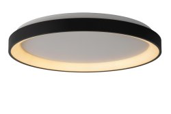 Vidal Ø48 Svart plafond Fra Lucide - Med sin opallyse overflate innrammet av en ring, er Vidal et vakkert syn både når den er av og på.