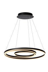 Triniti Ø80 Svart Taklampe Fra Lucide - Unike produktegenskaper:Med integrert dimbar LED-lyskildeUtstyrt med varmt hvitt lys (3000K)Denne lampen er høydejusterbarLett å koble til en dimmer (ekskl.