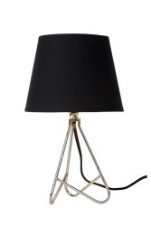 Gitta 30cm Krom bordlampe Fra Lucide - Lampeskjermen danner en harmonisk helhet med den elegante basen den hviler på.