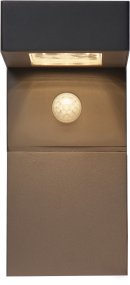 Vici Svart solcellelampe Fra Star Trading - Lampen slås på automatisk via en bevegelsessensor og lyser opp med 300 lumen i omtrent 25 sekunder, før den bytter til et konstant lys på 30 lumen og deretter slår seg av igjen.