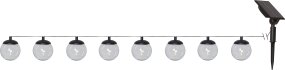 Globe Svart solcellelampe Fra Star Trading - Selve paneldelen festes med en 170 cm kabel fra siste globus, dette gjør det enkelt å plassere panelet i direkte sollys, noe som er nødvendig for å lade batteriet som følger med.