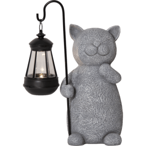 Smilla Grå solcellelampe Fra Star Trading - Dekorativ solcellelampe laget av polyresin som imiterer granitt.