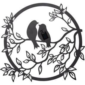 Love Birds Svart solcellelampe Fra Star Trading - Soldrevet dekorasjon for veggmontering av metall.