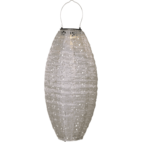 Festa Beige solcellelampe Fra Star Trading - Festa solcellelykt er laget av polyester med perlemønster som skaper et vakkert skyggespill når den skinner i mørket.